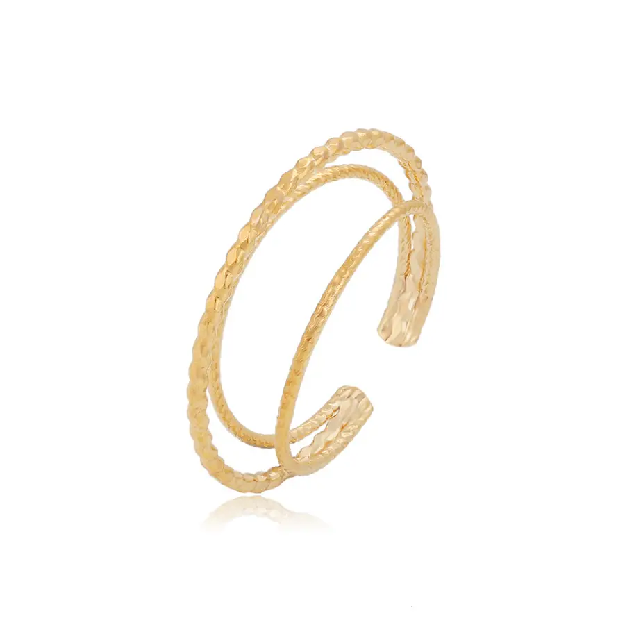 A00713491 xuping jewelry Simple and Elegant Plain Circle Creative Design Irregular 18K Gold Plated Open Ring