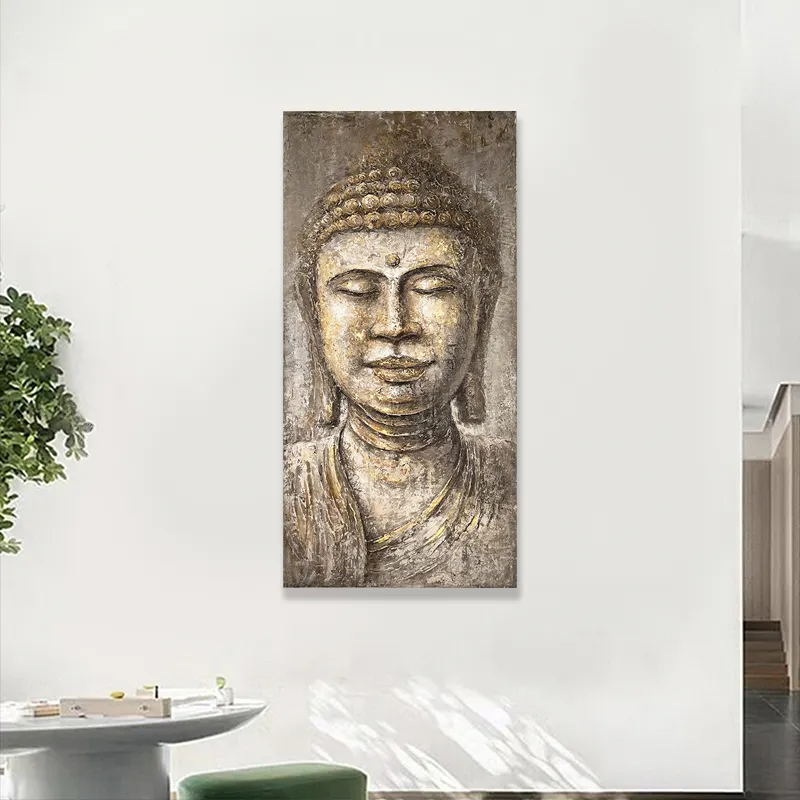 Pintura abstracta moderna de Buda, lienzo impreso, decoración de pared, arte acrílico, lienzo, impresión