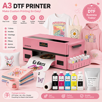 Printer DTF Pink A3 XP600 Untuk Usaha Kecil Mesin Cetak Kaos 13 Inch Printer Transfer Tekstil Langsung ke Film Dengan Pengering