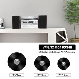 Tocadiscos de vinilo con altavoces externos, reproductor de CD, reproductor y grabador de casetes USB SD, radio - Product Image 5