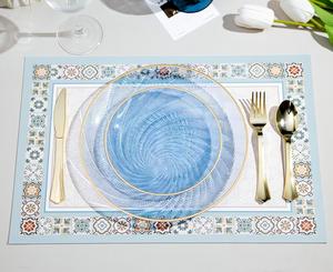 Fábrica al por mayor elegante cargador <span class=keywords><strong>de</strong></span> plástico placas en relieve Seashell textura inversa con oro/<span class=keywords><strong>plata</strong></span> borde lujo evento <span class=keywords><strong>vajilla</strong></span> - Product Image 5
