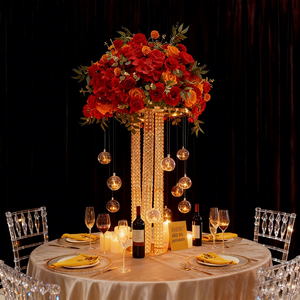 Adornos Florales <span class=keywords><strong>para</strong></span> <span class=keywords><strong>Mesa</strong></span> Principal de Boda Estilo Europeo, Decoración Romántica, Soporte de Flores Metálico <span class=keywords><strong>Dorado</strong></span> Electrochapado - Product Image 4