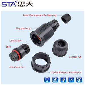 Steckverbinder Adapter Schwarz LED-Bildschirm Kunststoff Steckverbinder 2A 5A 10A Bajonett 20 Stück Buchse Stecker 2 3 4 5 6 Adern Kabel DIY Wasserdicht - Product Image 3