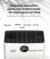 Purificateurs d'air domestiques pour grandes pièces, double entrée, compatibles Alexa, filtre à charbon actif, blanc, contrôlables par application, 300 BL-AF8