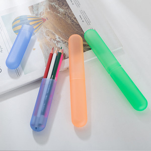 Portable <b>Toothbrush</b> <b>Case</b> Set Colorful Frosted Plastic Travel Size Oral Care Protector 20.5*3cm - Product Image 3