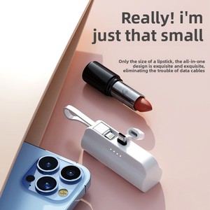 Mini Power Bank KC de Poche, Capsule d'Urgence Autonome, Chargeur Portable 5000mAh en Plastique Forme Rouge à Lèvres, Cadeau Publicitaire - Product Image 4