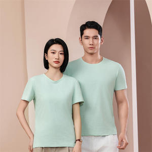 Promotional T-Shirt Solid Color Polyester Round Neck Short Sleeve Leisure Wear Fresh <b>Mint</b> <b>White</b> - Product Image 4