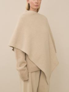 高品質 ラグジュアリー エレガント ピュアカラー アルパカウール レディース ニット ポンチョ セーター カスタム 秋冬セーター - Product Image 4