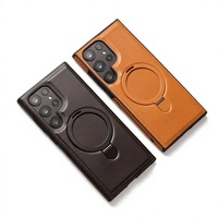 Étui de téléphone S26 ULTRA en PU avec rabat, support magnétique 360°, antichoc, design sportif, compatible avec 16 Pro