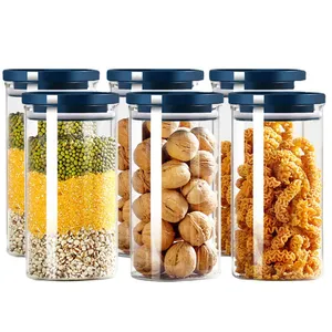 1200ml Large Glass Kitchen Food Storage Airtight Vacuum Jars Bottle Canister with lid