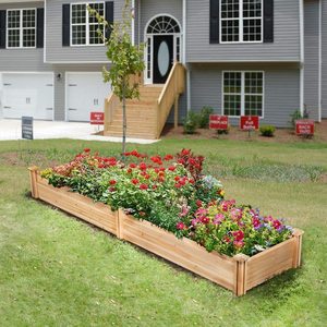 NOUVEAU Kit lit <span class=keywords><strong>potager</strong></span> surélevé en <span class=keywords><strong>bois</strong></span> massif pour l'extérieur Boîte de jardinage surélevée en <span class=keywords><strong>bois</strong></span> - Product Image 5