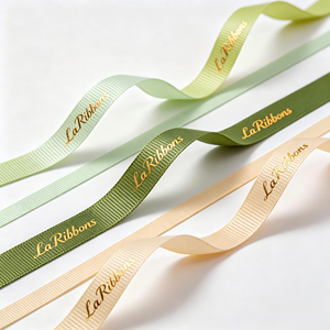 Florist Wedding Use Pastel Macaron Gold Foil Printed Grosgrain <b>Ribbon</b> Polyester Bouquet Gift Wrapping <b>Ribbon</b> - Product Image 2
