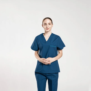 Uniformes Médicos Personalizados con Logotipo Privado, Conjunto de Uniformes de Enfermería de Manga Corta Unisex de Alta Calidad en Poliéster/Rayón Tejido Suave - Product Image 5