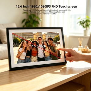 Marco de Fotos con Pantalla Táctil LCD IPS de 15.6 Pulgadas, con Aplicación Frameo, Wi-Fi, Compatible con <span class=keywords><strong>MP3</strong></span>/AVI, Alimentación Tipo-C, Control Remoto - Product Image 3