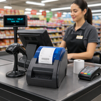 Printer Thermal Portabel Profesional 203dpi Antarmuka ESC USB Mesin POS Desktop Kecil Pencetak Barcode Tersedia