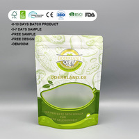 Sachet Doypack Personnalisé Imprimé Qualité Alimentaire Refermable avec Fenêtre Transparente pour Noix, Sac Plastique Anti-Humidité