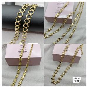 XUPING takı toptan toplu çevre bakır 14K altın kaplama moda Hip Hop kişiselleştirilmiş küba halat zincir kolye - Product Image 4