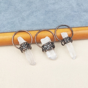 <span class=keywords><strong>Pendentif</strong></span> en pierre naturelle <span class=keywords><strong>Pendentif</strong></span> en cristal blanc rectangulaire en bronze soudé, prisme hexagonal <span class=keywords><strong>Pendentif</strong></span> en pierre <span class=keywords><strong>pépite</strong></span> à pointe de quartz clair - Product Image 5