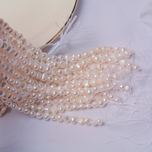 Perle barocche d'acqua dolce Haiyang fili di vera perla sciolti perle bianche naturali - Product Image 2