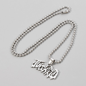 Vente en gros hip <span class=keywords><strong>pop</strong></span> <span class=keywords><strong>rap</strong></span> pendentif chanteur en acier inoxydable jus wrld collier - Product Image 3