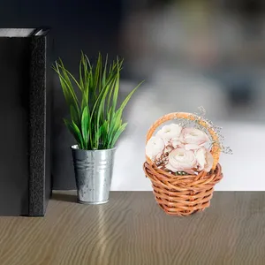 12pcs Set Mini Wooden Woven Eco-Friendly Easter Storage <strong>Baskets</strong> for Dollhouse Easter Candy &amp; Party Favors Decor - Product Image 4