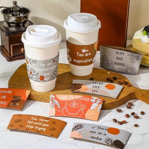 Manchon de tasse à café en papier kraft personnalisable, à paroi simple, pour boissons chaudes, format industriel, impression personnalisée - Product Image 5