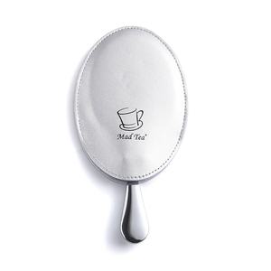 Espejo de Mano Plegable de Color Plateado con Forma Ovalada y Estuche de PU - Product Image 2