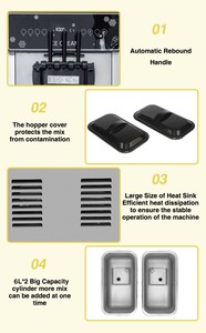 שולחן גלידה מסחרי בראש שלושה טעמים לפני קירור קירור רך מגיש מכונת גלידה למכירה - Product Image 4