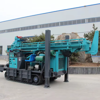 Mini-foreuse de puits domestique, alimentée au diesel/électrique, profondeur max. 200 m, diamètre de forage 140-350 mm, mobile sur chenilles en caoutchouc