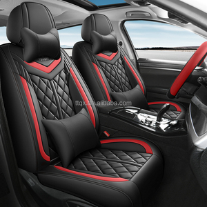 Black Red Sporty Leather Car <strong>Seat</strong> <strong>Covers</strong> Full Wrap Anti-Scratch Breathable All Season for <strong>Citroen</strong> C3 C4 C5 <strong>Berlingo</strong> C-Elysee - Product Image 2