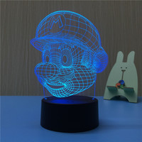 Veilleuse pour enfants moderne à télécommande, illusion 3D, acrylique multicolore, LED, température de couleur réglable, intensité variable