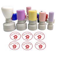 Fabrication de tampons personnalisés ronds HA 32 mm, 28 mm, 25 mm, couleurs pastel, tampon pré-encré, tampon flash avec logo personnalisé pour enseignant