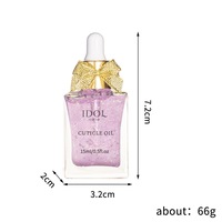 Huile nourrissante pour cuticules à paillettes 15ml, design compte-gouttes personnalisé, pour nail art et élimination des peaux mortes, essence d'huile pour soin des ongles, flacon givré