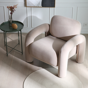 Sillas decorativas nórdicas de diseño escandinavo moderno Boucle de tela personalizadas de fábrica para sala de estar - Product Image 5