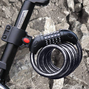 Serrure de vélo à 5 chiffres, <span class=keywords><strong>Code</strong></span> 1200mm x 12mm, antivol, accessoire de sécurité pour vélo, câble en acier, serrure de vélo - Product Image 2