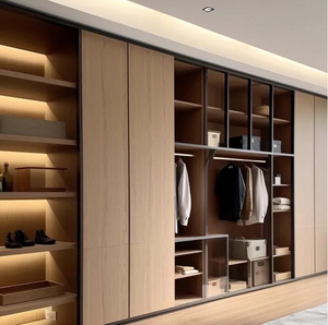 Armoire de rangement en bois à double porte Armoire élégante en bois design pour chambre à coucher - Product Image 2