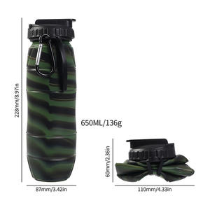 Botella de Agua de Silicona Plegable <span class=keywords><strong>Eversoul</strong></span> para Viajes al Aire Libre, Taza Deportiva Portátil con Pajita, Botella Antiderrames para Ciclismo - Product Image 5