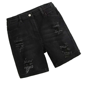 Men High Street French Terry 100% Cotton Plus Size Breathable Mid Waist Custom Printed Painted Distressed Shorts - Product Image 1