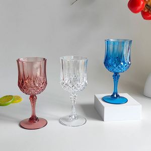 Light Luxury Vintage <b>PS</b> Diamond Pattern 201 to 300ml Reusable Plastic Wine Glass Champagne Cup Party Drinkware Goblet - Product Image 2