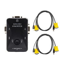 Commutateur KVM USB 2.0 à 2 ports avec boîtier de répartiteur de commutateur VGA 1920*1440 comprend clavier souris moniteur ordinateur clé Genre prêt Stock!