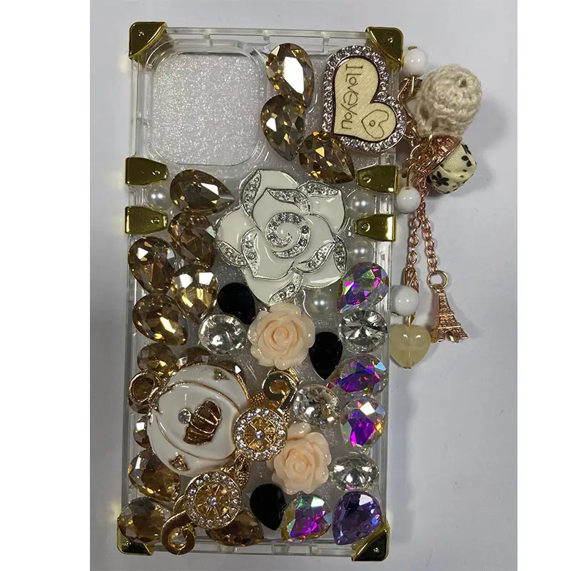 Luxe Diy Bloemen Godin Diamant Parfum Fles Pompoen Auto Bling Case Voor Iphone 13 Pro Max Xr Xs Max Plus cover
