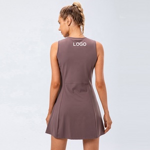 Jupe de tennis taille haute avec poches, body, jupes de sport personnalisées avec pantalon, robe de tennis une pièce - Product Image 3