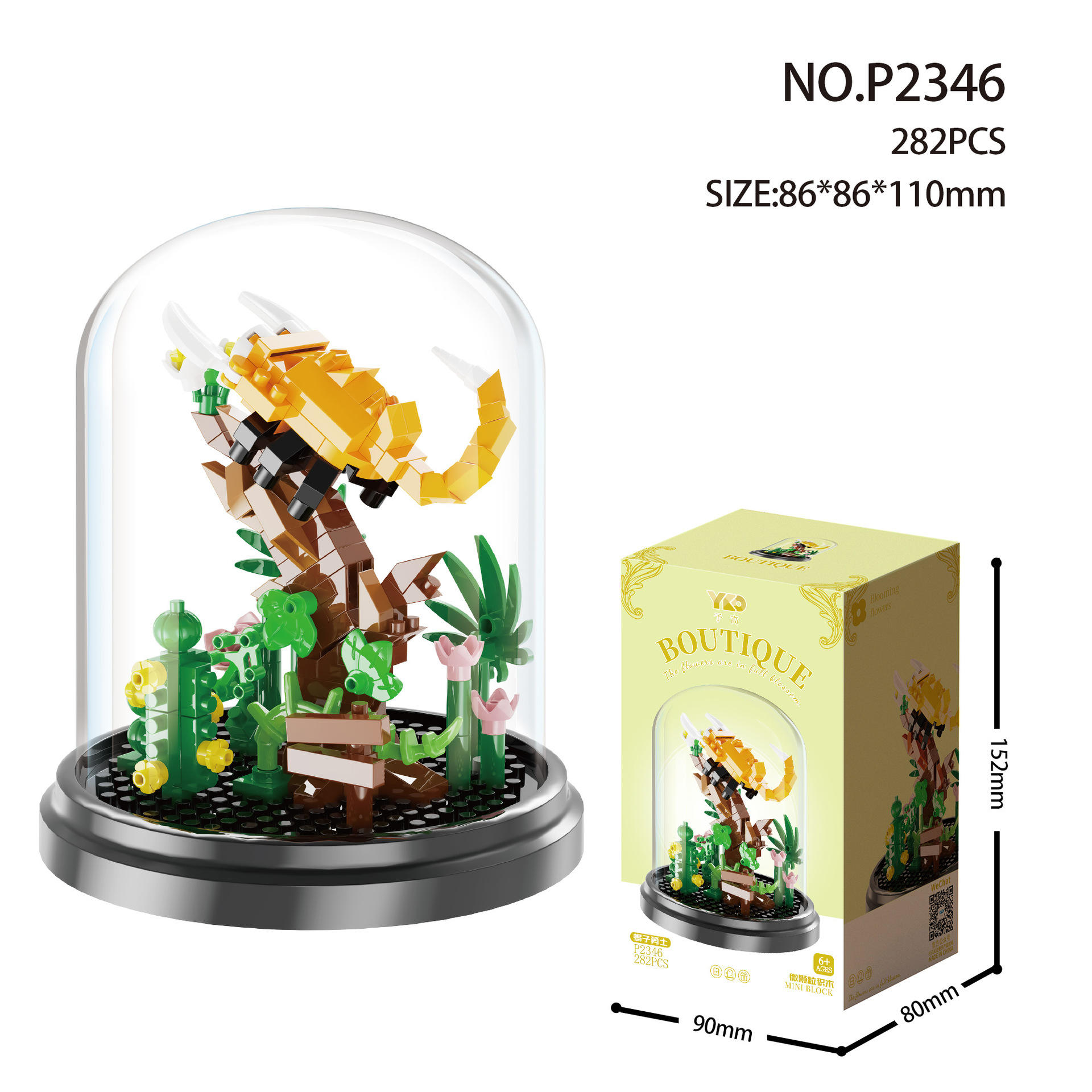 P2346-scorpion warrior-with transparent cover black base