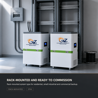 Système de stockage d'énergie solaire industriel tout-en-un monté sur rack, onduleur-batterie 15KW 43KWh LiFePO4 hybride hors réseau CE UL1973