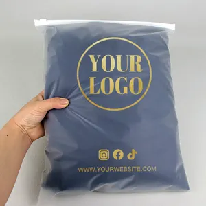 定制哑光印花磨砂自封袋可重新密封塑料袋透明塑料衣服包装拉链袋