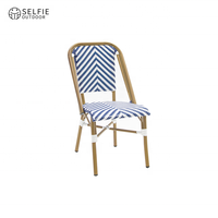 Chaise de jardin moderne en rotin et aluminium empilable pour restaurant, villa, cour, parc, atelier et école