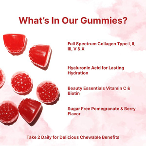 Tự nhiên đa Glutathione Collagen gummies bổ sung với Biotin vitamin C và axit hyaluronic cho vẻ đẹp hàng ngày hỗ trợ OEM - Product Image 5