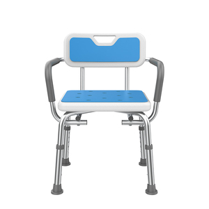 Silla <span class=keywords><strong>de</strong></span> Ducha Antideslizante <span class=keywords><strong>de</strong></span> Aleación <span class=keywords><strong>de</strong></span> Aluminio con Altura Ajustable y Reposabrazos, Adecuada para Personas Mayores en el Hogar - Product Image 1
