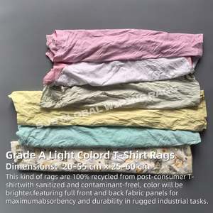 Trapo Industrial 100% Algodón, 25 Kg, 10 Kg, 5 Kg, Trapos de Camiseta de Algodón de Color Claro para Limpieza - Product Image 2