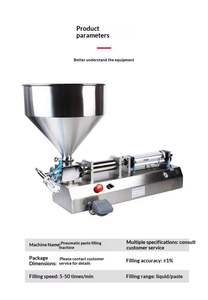 Machine de remplissage et de <span class=keywords><strong>dosage</strong></span> semi-automatique à piston pour pâtes, crèmes, sauces, confitures, miel, beurre de cacahuète, jus, huiles, savons liquides et eau en bouteille - Product Image 6